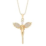 Collier - femme / enfant - chane et pendentif - fe - plaqu or jaune 750 / 1000 - 3 microns - 45 cm ...