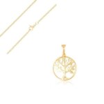 Collier - femme / enfant - cha�ne v�nitienne - pendentif - arbre de vie - plaqu� or jaune 750 / 1000 ...