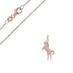Collier - femme / enfant - pendentif - cheval - cristal - blanc - plaqué or rose 750 / 1000 - 3 microns ... Collier - femme / enfant - pendentif - cheval - cristal - blanc - plaqué or rose 750 / 1000 - 3 microns ...