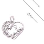 Collier - femme - pendentif - coeur - motif - m�re et enfant - cadeau de naissance - argent 925 / 1000 ...