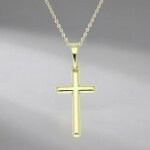 Collier - femme - pendentif - croix - vermeil - 14 carats ? �l�gance intemporelle - cha�ne - 45 cm
