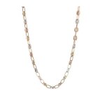 Collier femme trois ors - grains de caf tricolores jaune blanc et rose
