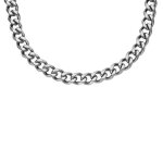 Collier - fossil - ellis - acier inoxydable - longueur ajustable 48 - 56 cm - maille gourmette 9 mm Collier - fossil - ellis - acier inoxydable - longueur ajustable 48 - 56 cm - maille gourmette 9 mm