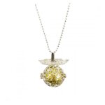 Collier pour future maman avec pendentif toil et ailes danges en mtal argent argent