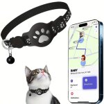 Collier gps chat avec airtag - l�ger �tanche s�curis� - localisation animaux - mlbq