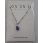 Collier - grigris jewels - septembre deep bleu - argent� - pendentif 1 cm x 7 mm - femme