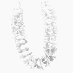 Collier hawaen blanc - adulte - mixte - dcoration florale - longueur 90cm