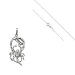 Collier - homme - chaîne et pendentif - scorpion - insecte - argent fin 925 / 1000 - 50 cm Collier - homme - chaîne et pendentif - scorpion - insecte - argent fin 925 / 1000 - 50 cm