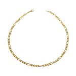 Chane de cou - homme / femme - maille figaro - triple - 50 cm - 35 mm - plaqu or jaune 750 / 1000 - ...