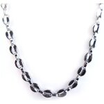 Collier homme grain de caf acier