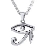 Collier homme pendentif croix gyptienne - oeil dhorus amulette acier inoxydable - plaqu or - noir bijoux ...