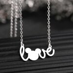 Collier love mickey pendentif cadeau femme amour argent� bijoux fantaisie saint valentin