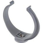 Collier lyre 32 mm fixation evacuation eaux usees tube tuyau pvc gris clip