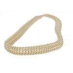 Collier - bijouxia - maille amricaine - plaqu or 18 carats - 50 cm - 12 cm de large