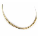 Collier - bijouxia - maille anglaise bombe - plaqu or 18 carats - 45 cm - 4 mm