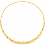 Collier maille boule chute sabl et brillante en or 18 carats