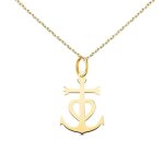 Collier - mdaille croix camarguaise or 18 carats 750 / 000 jaune - chaine dore