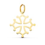 Collier - mdaille croix occitane or 18 carats 750 - 000 jaune - chaine dore