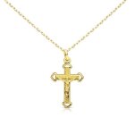 Collier - mdaille croix or 18 carats 750 - 000 - christ sur la croix - chaine dore - 18pc16598
