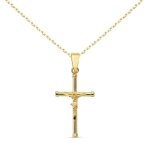 Collier - latelier dazur - mdaille croix or 18 carats 750 / 000 - christ sur la croix - dimensions 2. ...