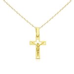 Collier - latelier dazur - mdaille croix or 18 carats 750 - 000 - christ sur la croix - enfant - dor ...