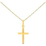 Collier - mdaille croix or 18 carats 750 / 000 jaune - chaine dore - latelier dazur - enfant - mixte ...