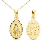 Collier - mdaille vierge miraculeuse or jaune - chane dore - latelier dazur - adulte - mixte