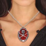 Collier médaillon rubis pirate 5cm rouge - accessoire de déguisement bijou fantaisie Collier médaillon rubis pirate 5cm rouge - accessoire de déguisement bijou fantaisie