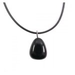 Collier - obsidienne - pierre roulée - cordon noir réglable - lithothérapie - mixte Collier - obsidienne - pierre roulée - cordon noir réglable - lithothérapie - mixte