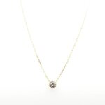 Collier - or jaune 9 carats - oxyde de zirconium - femme