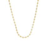Collier grain de caf en or jaune 55cm - homme
