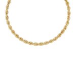 Collier femme - latelier dazur - maille corde - or jaune - longueur 42cm
