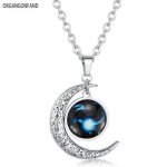 Collier - organgonfand - ciel �toil� - pierre lumineuse - acier inoxydable - mode homme