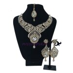 Collier parure argente bijoux indien oriental bollywood tikka
