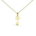 Collier - pendentif cl or 18 carats 750 / 000 jaune - chaine dore