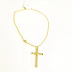 Collier avec pendentif croix grave or bijoux religieux chrtien or ou argent collier vintage cadeau ...