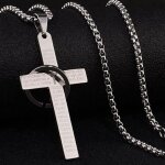 Collier pendentif croix hommes en acier inoxydable - fafeicy - lot de 2 - argent noir - simple Élégant ... Collier pendentif croix hommes en acier inoxydable - fafeicy - lot de 2 - argent noir - simple Élégant ...