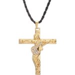 Collier pendentif croix johnny hallyday en acier inoxydable doré - bijoux or Collier pendentif croix johnny hallyday en acier inoxydable doré - bijoux or