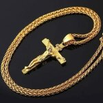 Collier pendentif croix en or massif pour hommes de mode classique bijoux argent
