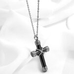 Collier avec pendentif croix style cordelette noire bijou chrtien argent et or bijou croix homme et ...