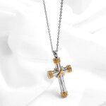 Collier avec pendentif croix style cordelette or bijou chrtien argent et or bijou croix homme et femme ...