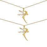 Collier - enfant - chaîne et pendentif - fée - clochette - cristal - blanc - or jaune gf 750 * - 45 cm ... Collier - enfant - chaîne et pendentif - fée - clochette - cristal - blanc - or jaune gf 750 * - 45 cm ...