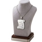 Collier - pendentif - forme parchemin - papa je taime - acier - inoxydable - rhodi� - 60 cm