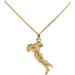 Collier pendentif italie en vrai plaqu� or pr�t � offrir avec chaine 50cm et coffret