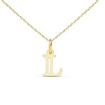 Collier - pendentif lettre l en or 18 carats - marque latelier dazur - chaîne dorée maille forçat Collier - pendentif lettre l en or 18 carats - marque latelier dazur - chaîne dorée maille forçat