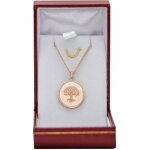 Collier et pendentif mdaille arbre de vie paix en plaqu or avec chaine 45cm avec boite coffret prt ...