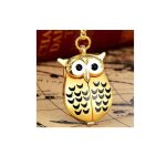 Montre - pendentif - chouette hibou - dor - mtal - 75 cm de chane