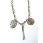 Collier pendentif negan inspir� de the walking dead. batte de baseball et m�daille kill zombies