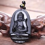 Collier avec pendentif en obsidienne noire bouddha sculpté amulette porte - bonheur pour femmes et hommes ... Collier avec pendentif en obsidienne noire bouddha sculpté amulette porte - bonheur pour femmes et hommes ...