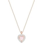Collier pendentif one - swarovski - mtal dor rose - cristaux swarovski elements - femme